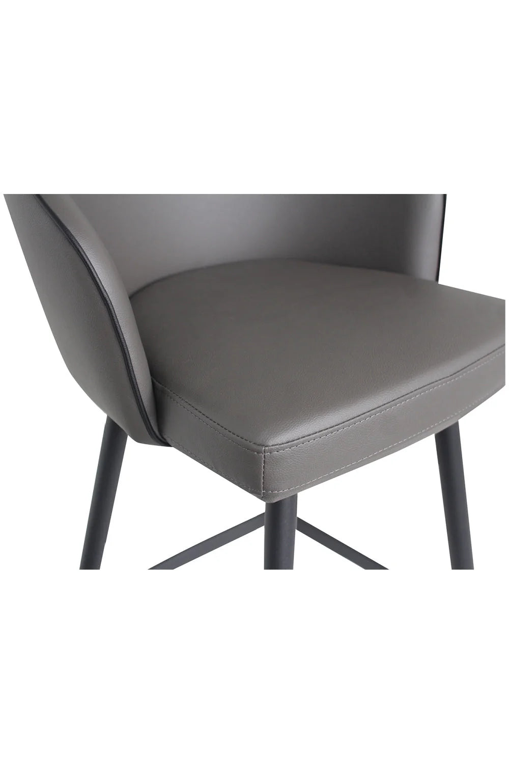 Luxury Upholstered Modern Gray Swivel Counter Stool European Style for Villa