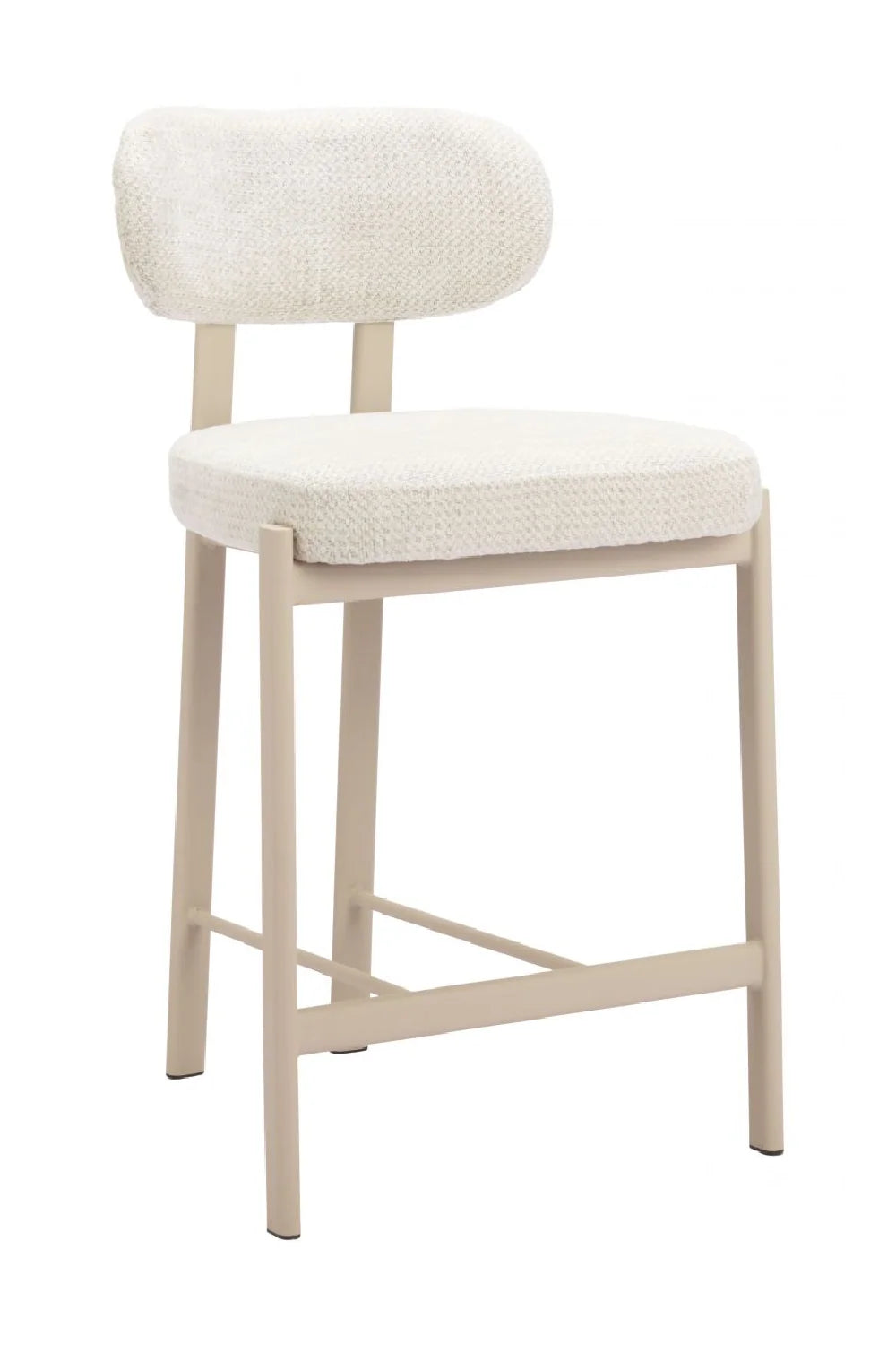 Luxury Upholstered Modern Gray Textured Counter Stool European Style for Villa