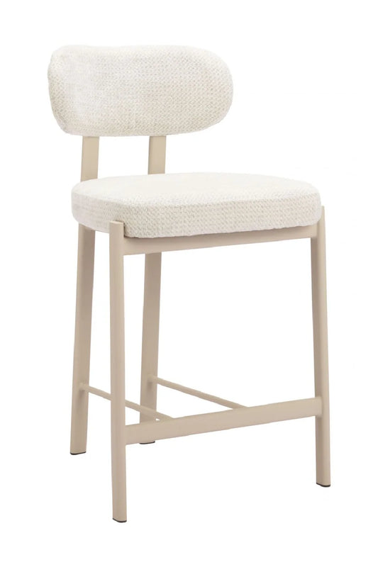Luxury Upholstered Modern Gray Textured Counter Stool European Style for Villa