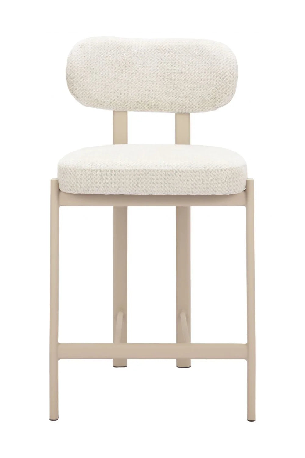 Luxury Upholstered Modern Gray Textured Counter Stool European Style for Villa