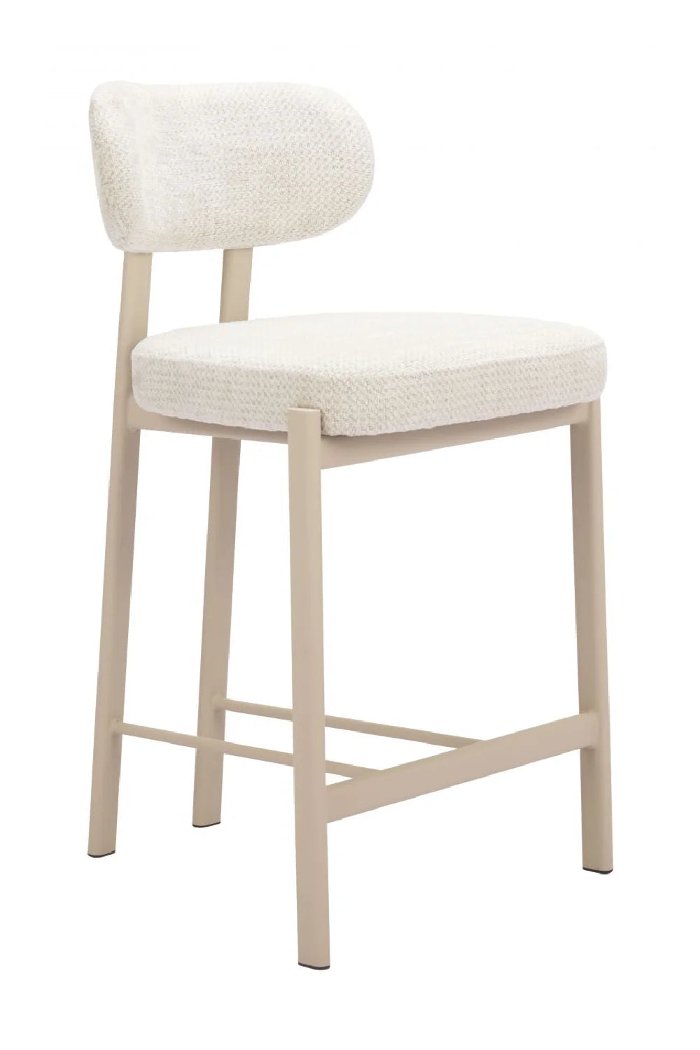 Luxury Upholstered Modern Gray Textured Counter Stool European Style for Villa