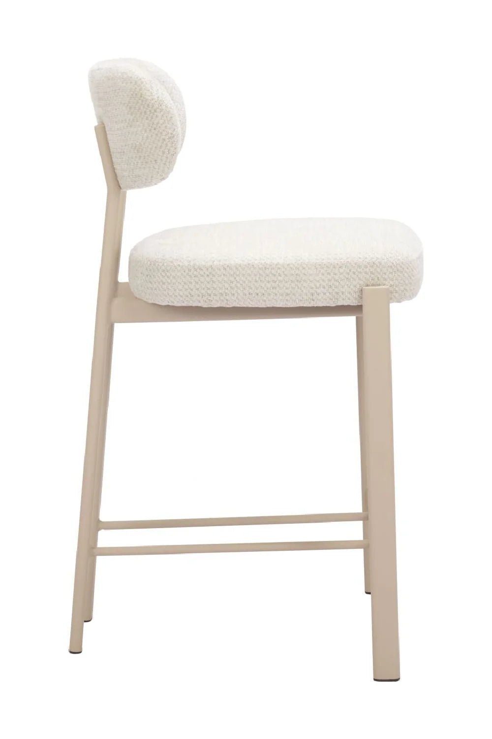 Luxury Upholstered Modern Gray Textured Counter Stool European Style for Villa
