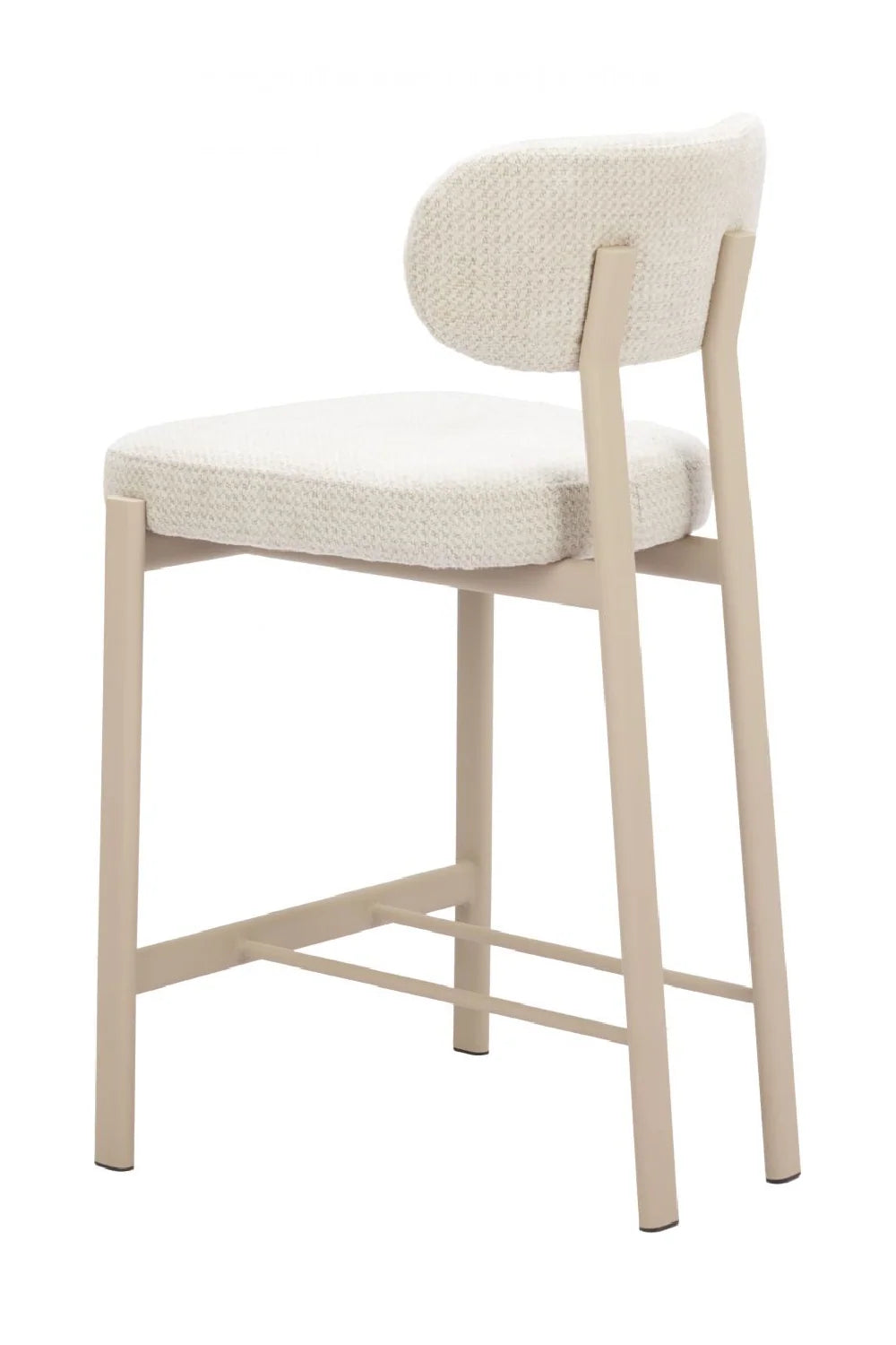 Luxury Upholstered Modern Gray Textured Counter Stool European Style for Villa