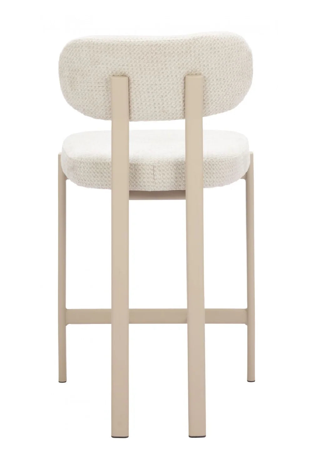 Luxury Upholstered Modern Gray Textured Counter Stool European Style for Villa