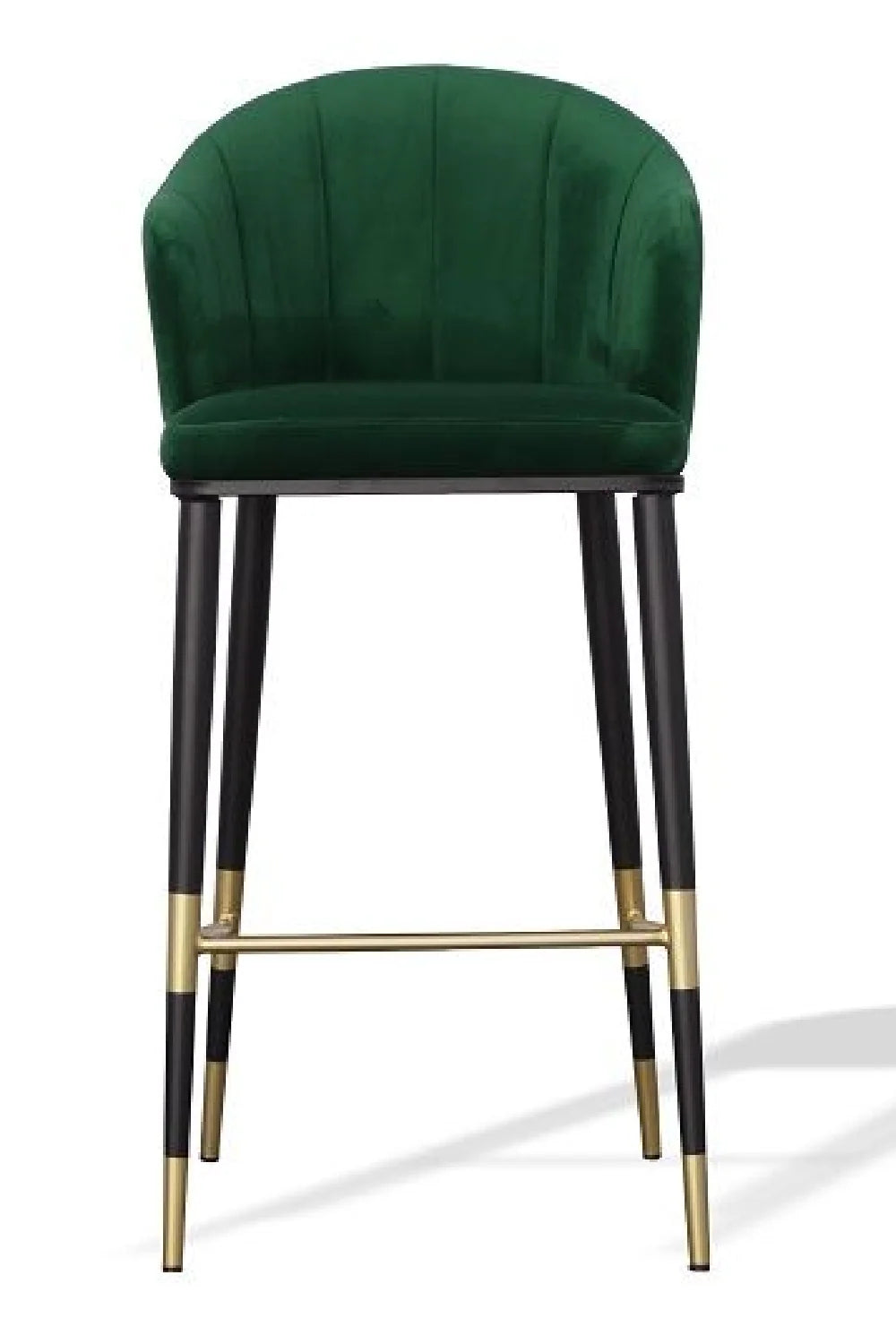 Luxury Upholstered Modern Green Velvet Bar Stool European Style for Villa