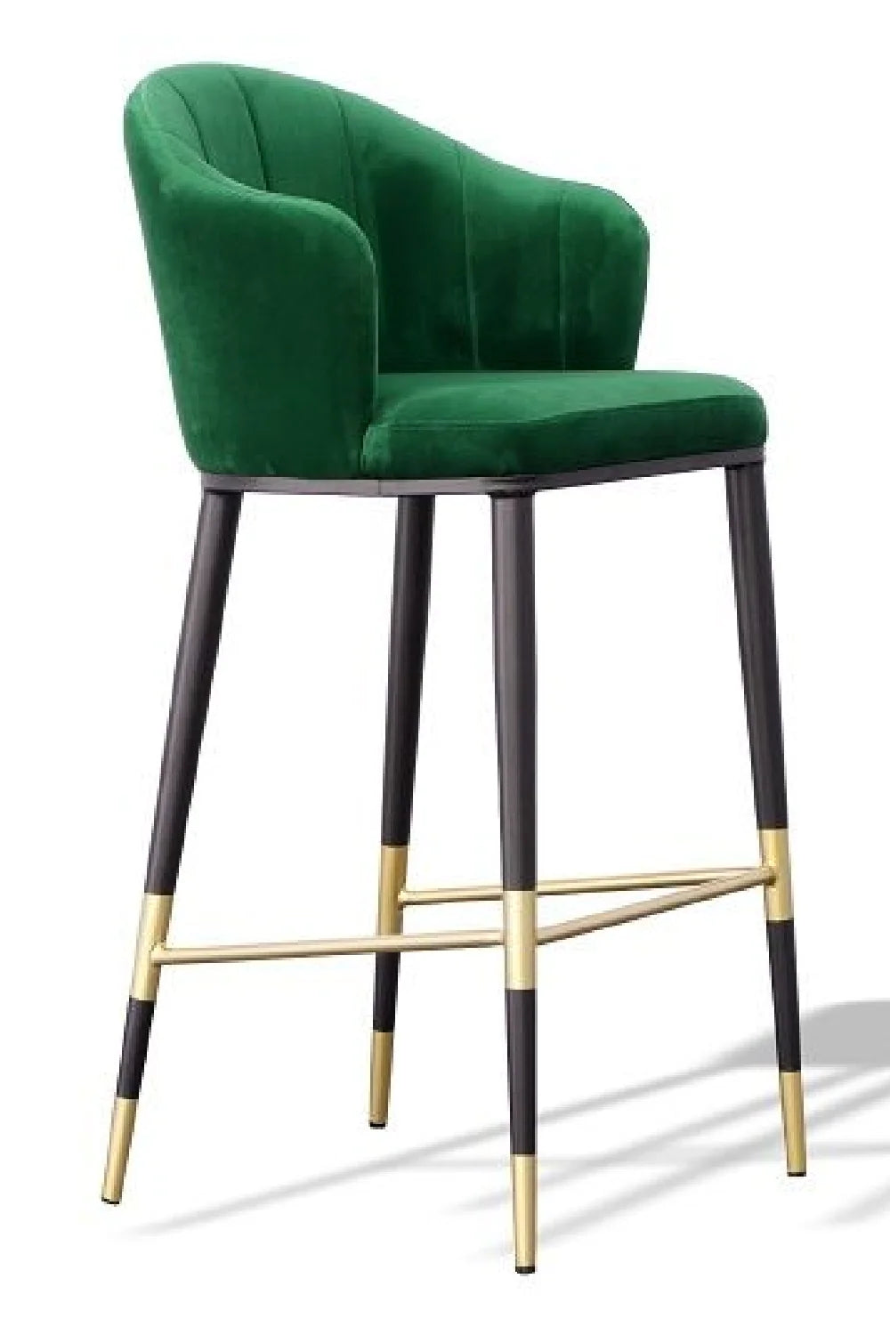Luxury Upholstered Modern Green Velvet Bar Stool European Style for Villa