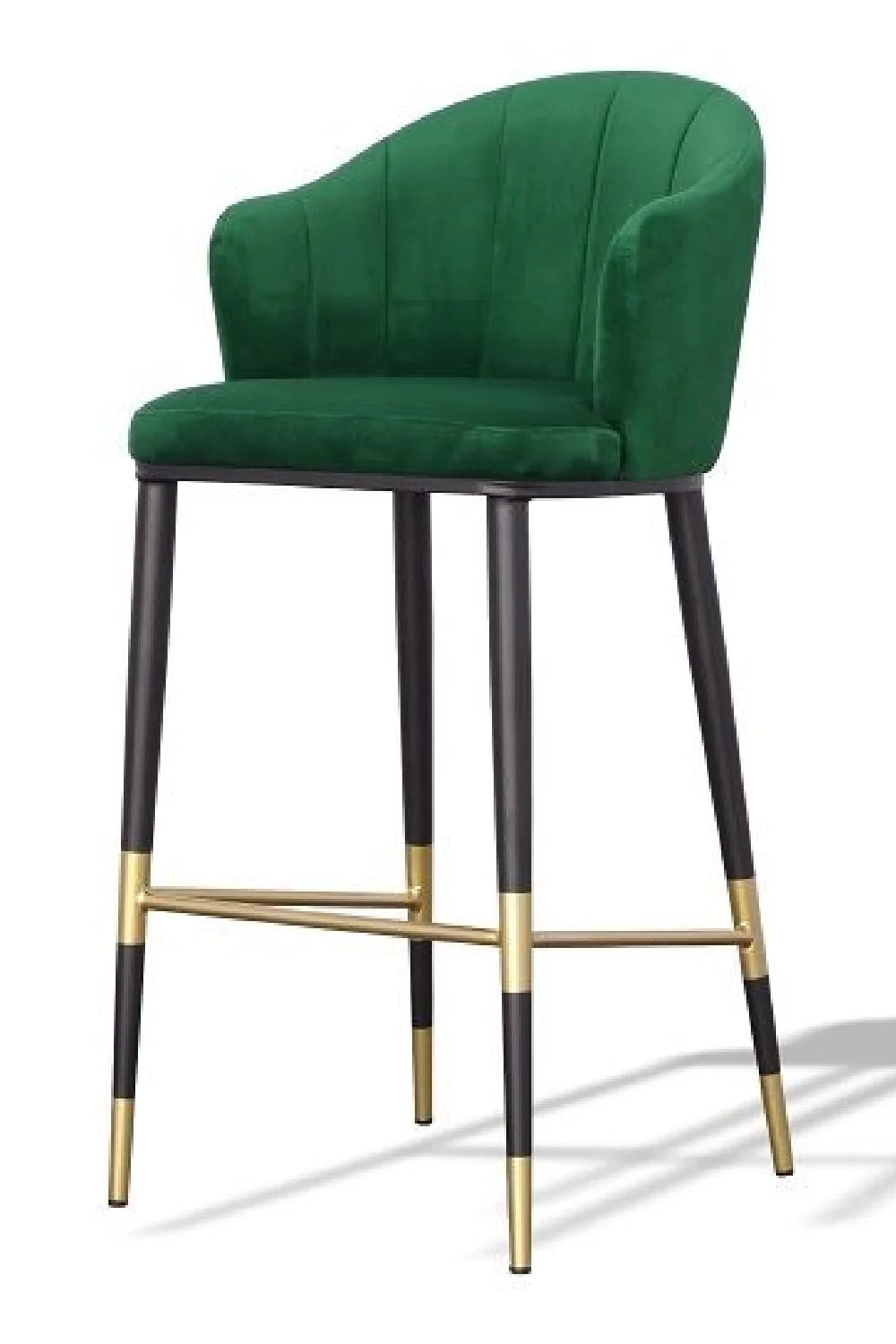 Luxury Upholstered Modern Green Velvet Bar Stool European Style for Villa