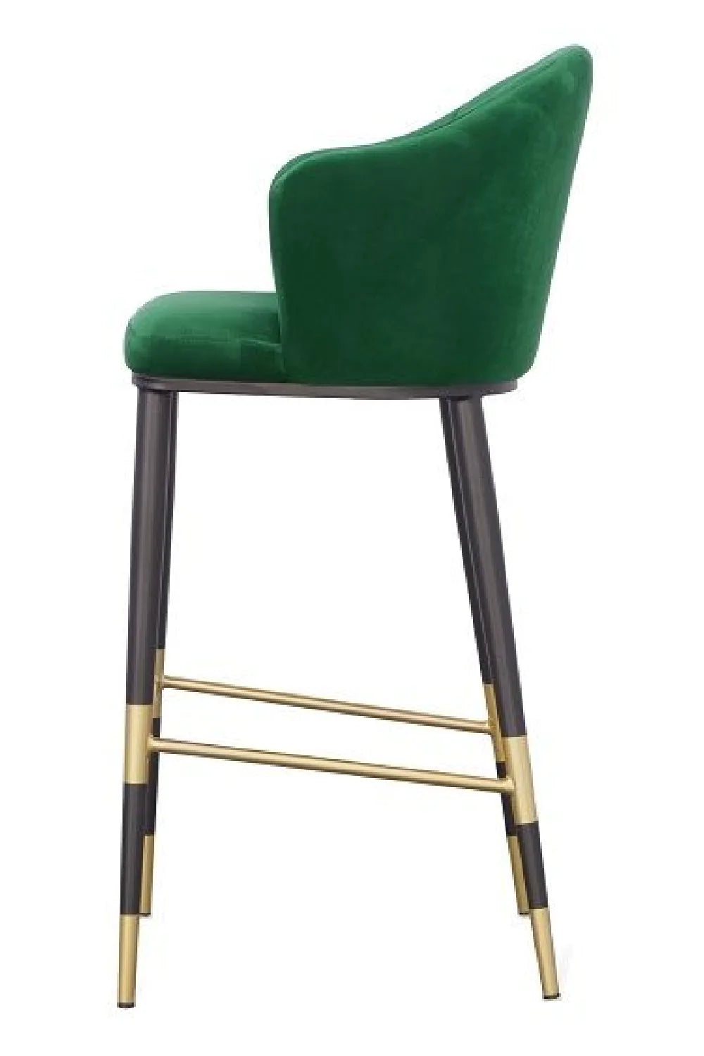 Luxury Upholstered Modern Green Velvet Bar Stool European Style for Villa