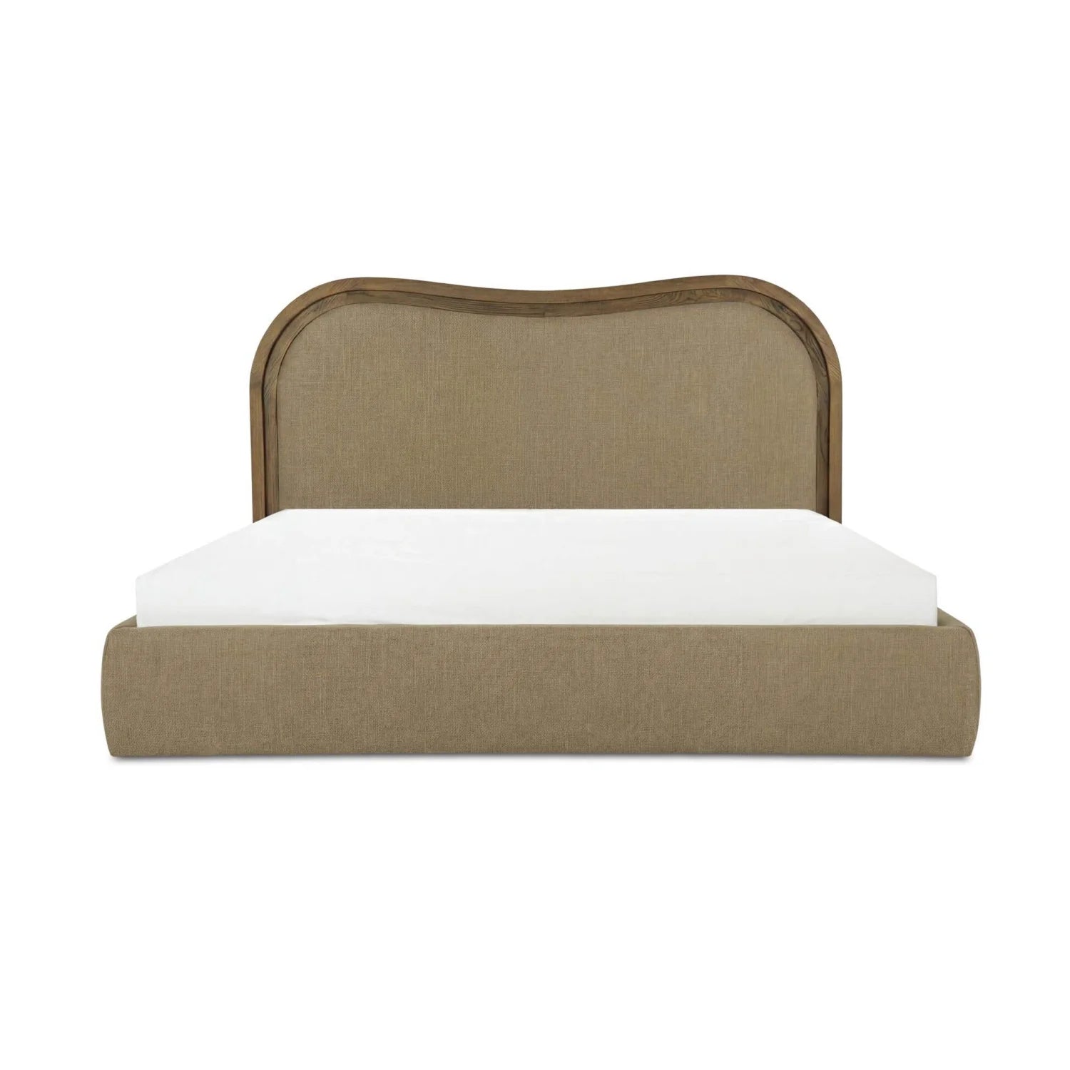 Luxury Upholstered Modern Green Wave Bed European Style for Villa