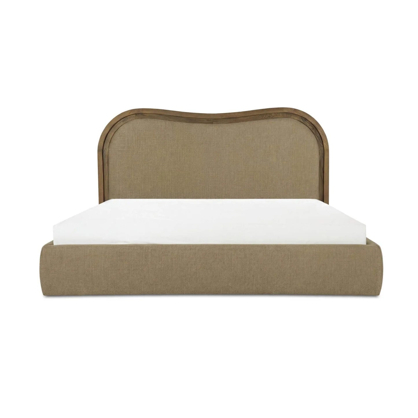 Luxury Upholstered Modern Green Wave Bed European Style for Villa