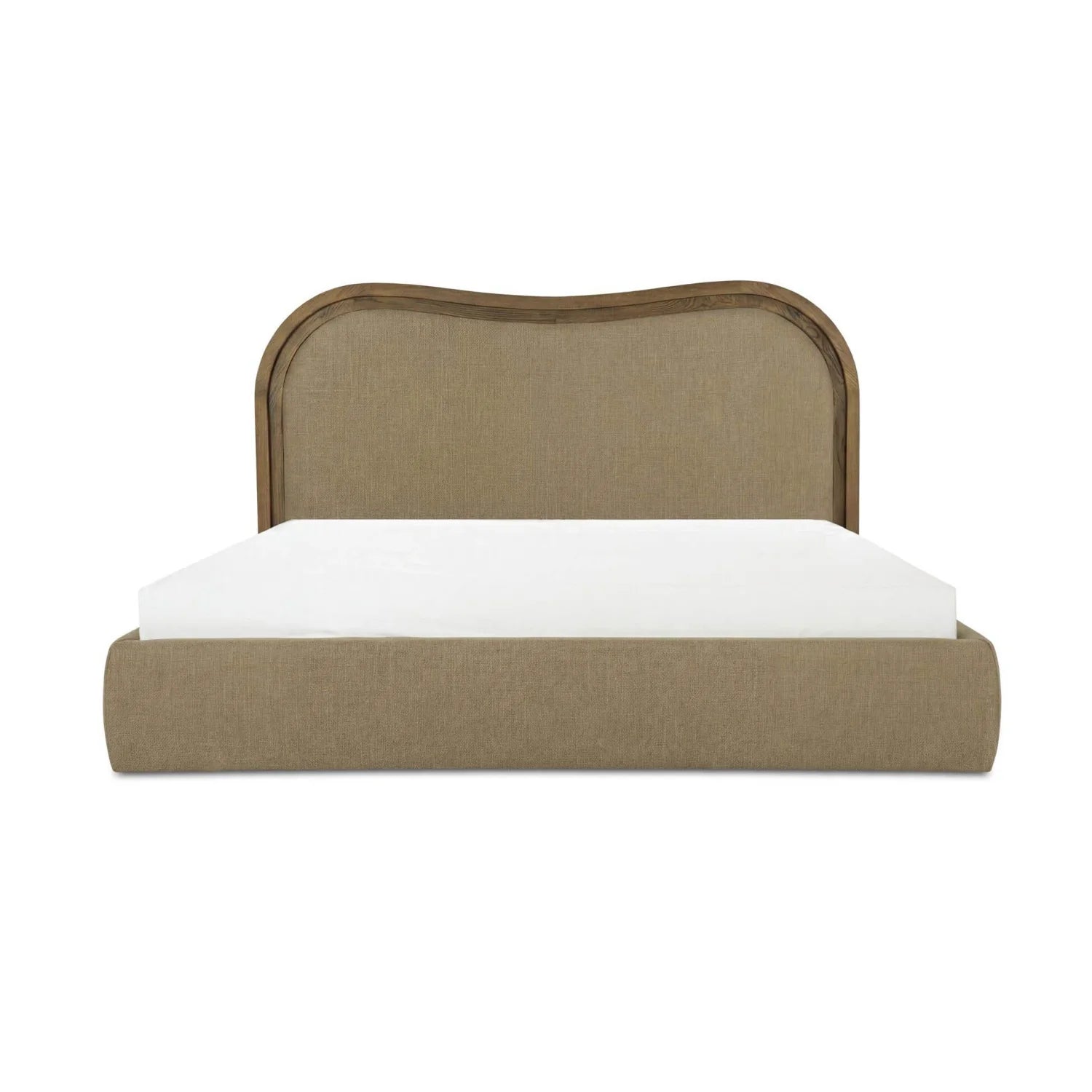 Luxury Upholstered Modern Green Wave Bed European Style for Villa