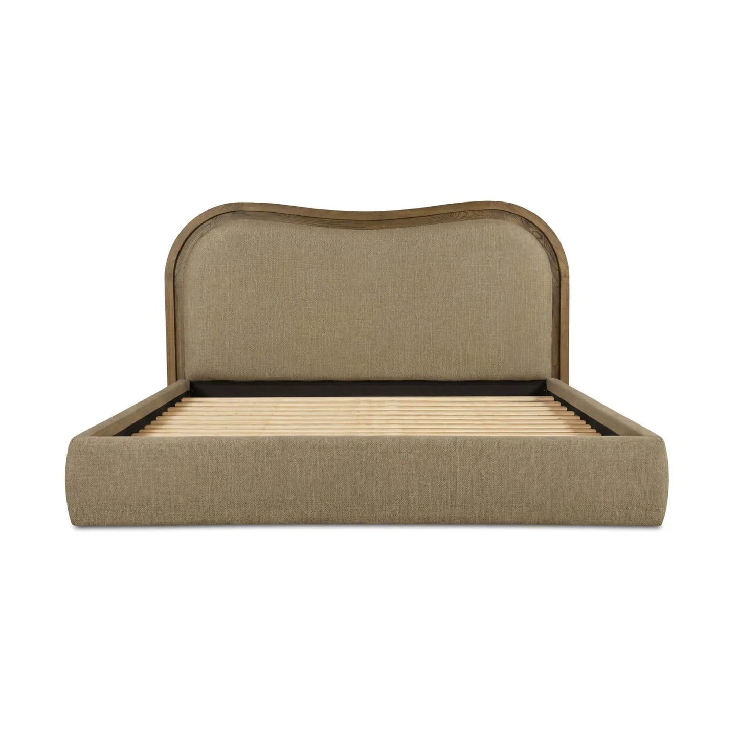 Luxury Upholstered Modern Green Wave Bed European Style for Villa