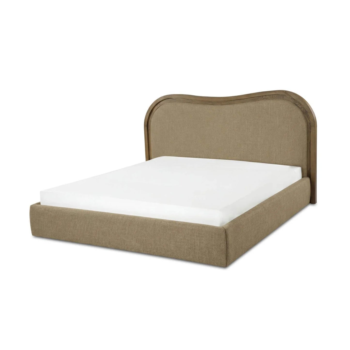 Luxury Upholstered Modern Green Wave Bed European Style for Villa