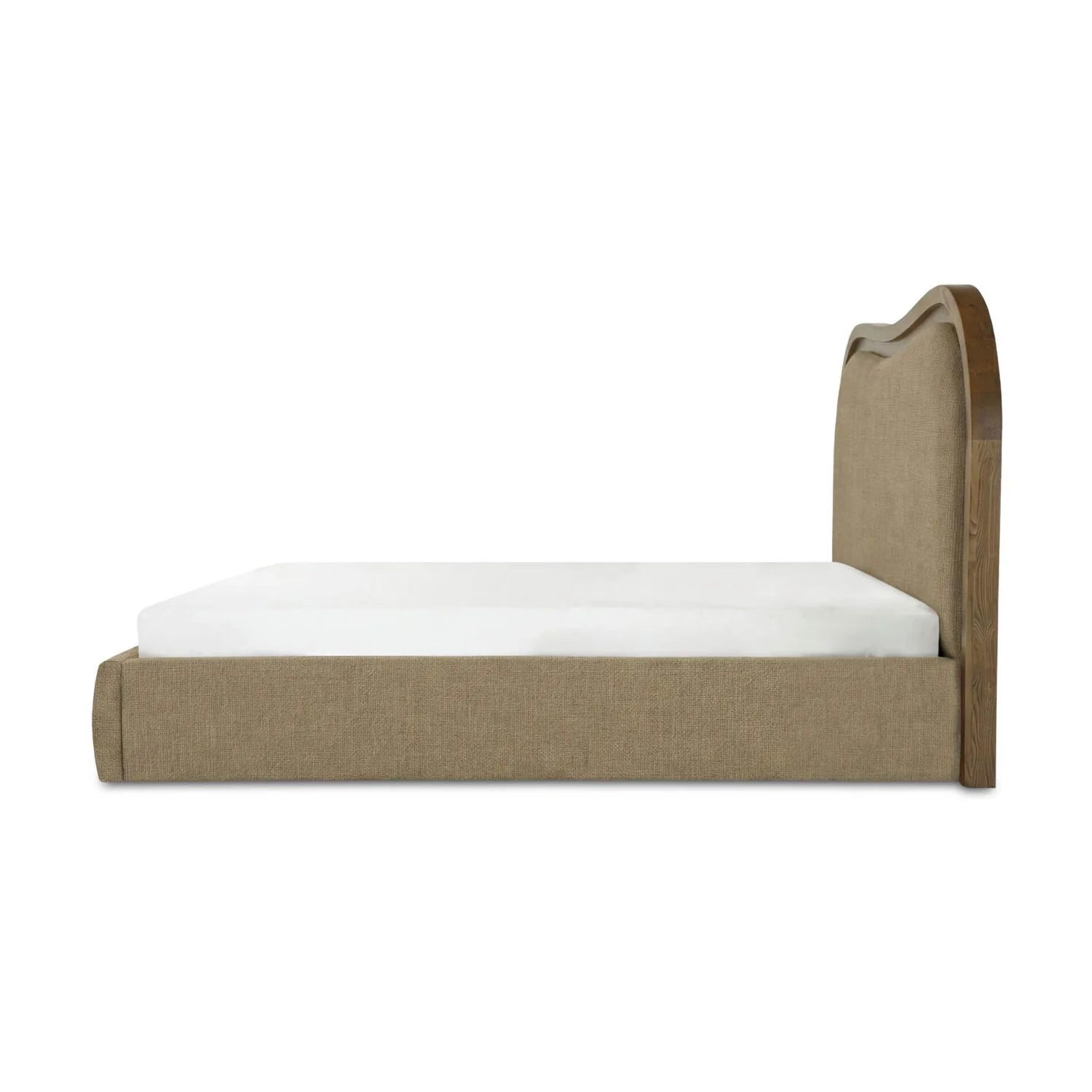 Luxury Upholstered Modern Green Wave Bed European Style for Villa