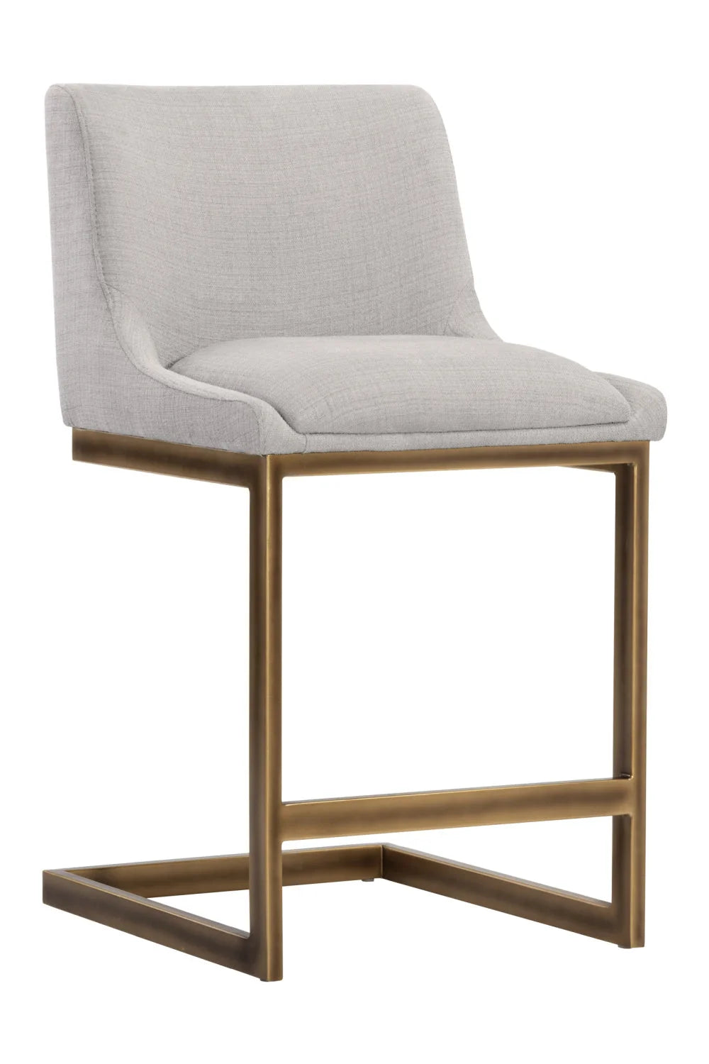 Luxury Upholstered Modern Grey Counter Stool European Style for Villa