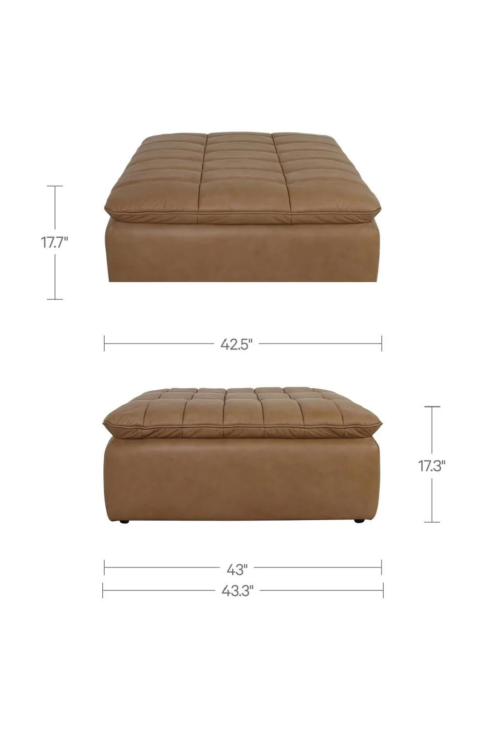 Luxury Upholstered Modern Grid Channeled Ottoman European Style for Villa