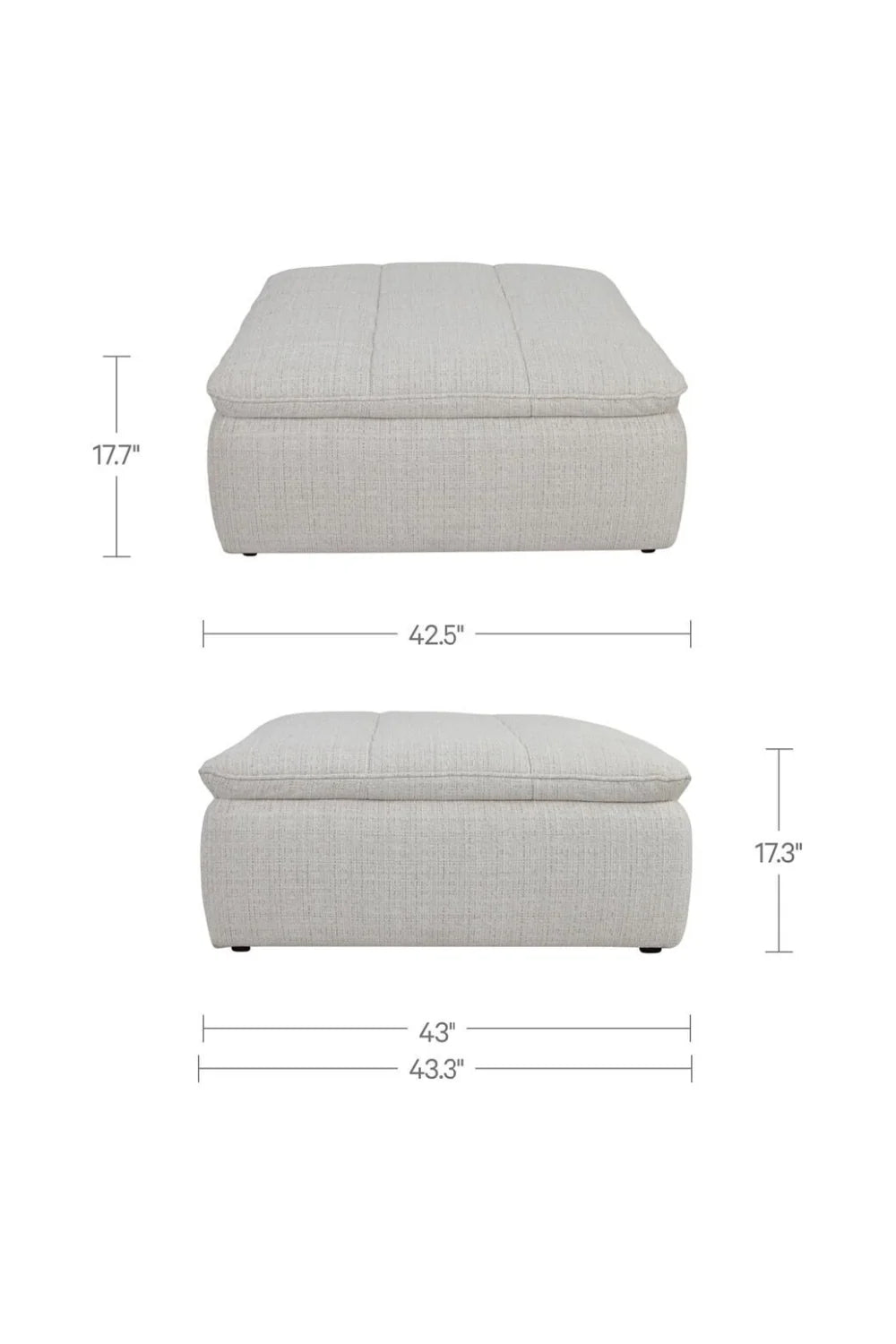 Luxury Upholstered Modern Grid Channeled Ottoman European Style for Villa