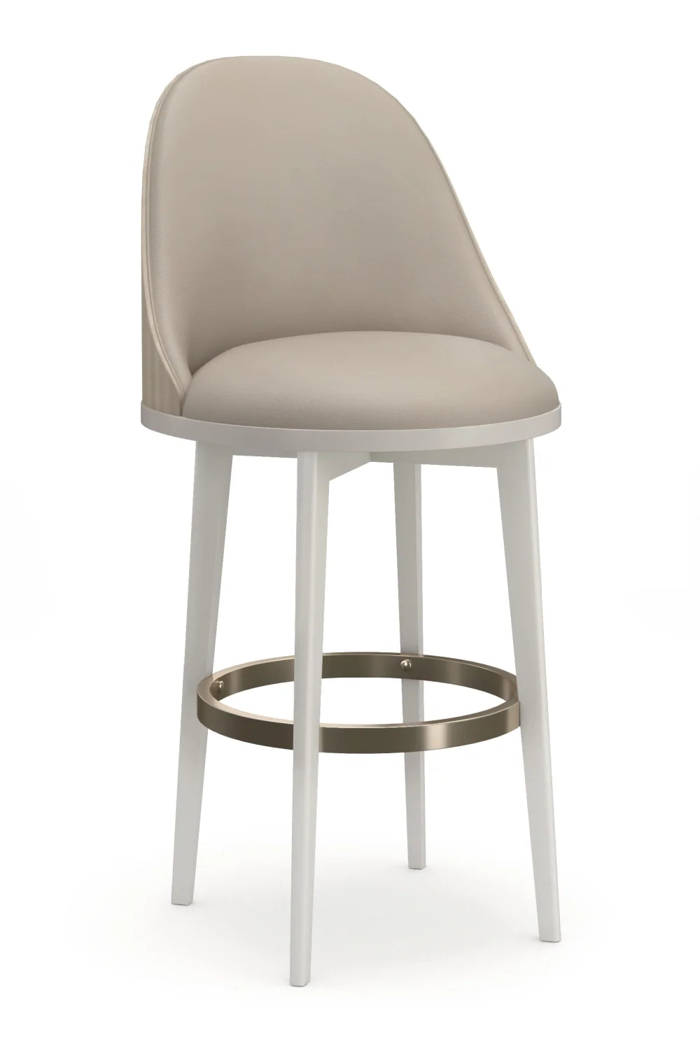 Luxury Upholstered Modern Ivory Bar Stool European Style for Villa