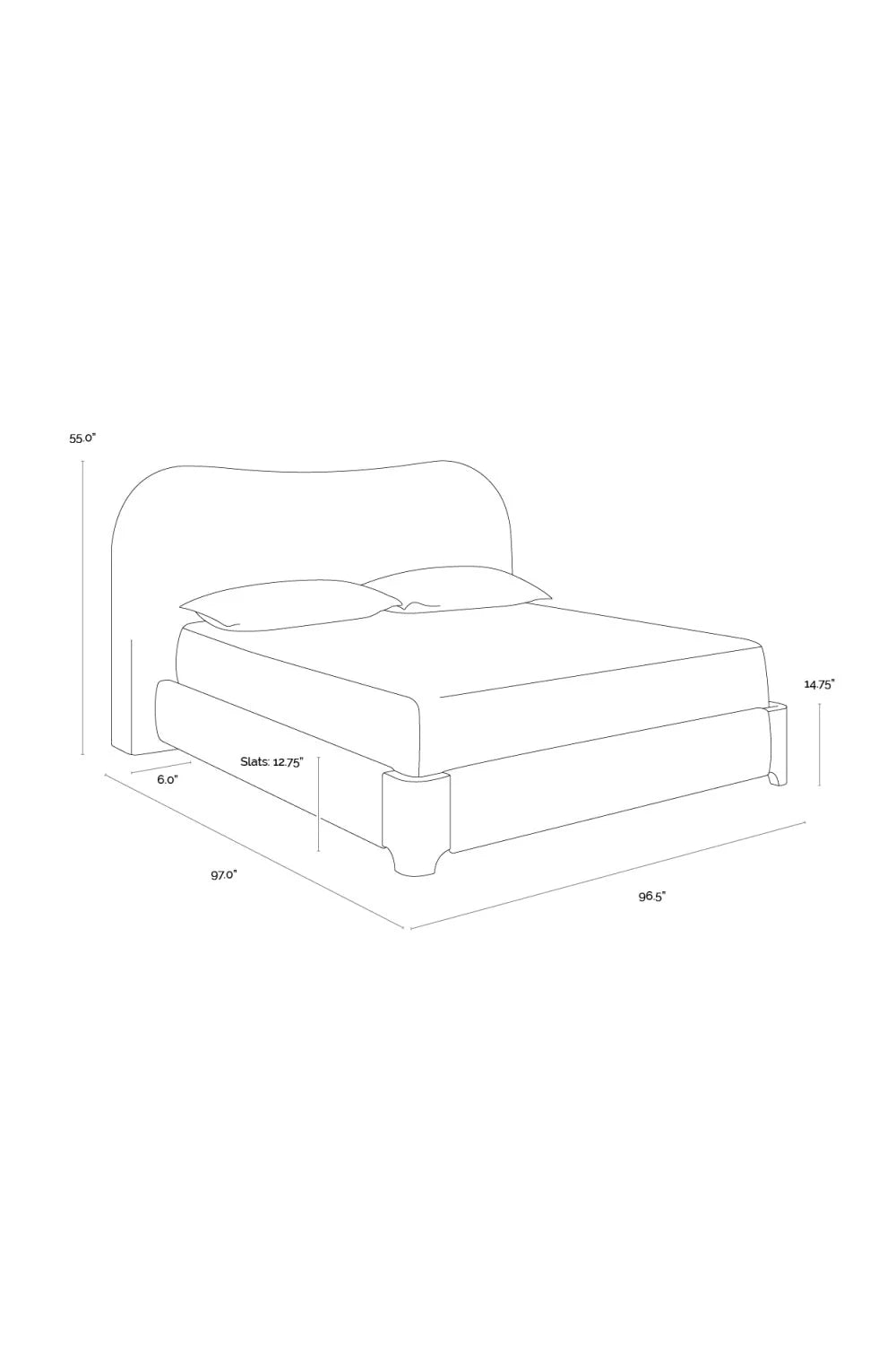 Luxury Upholstered Modern King Bed European Style for Villa