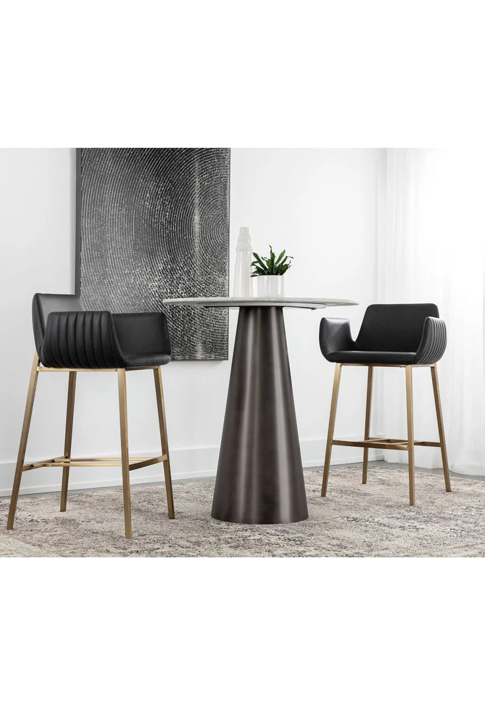 Luxury Upholstered Modern Leather Bar Stool European Style for Villa