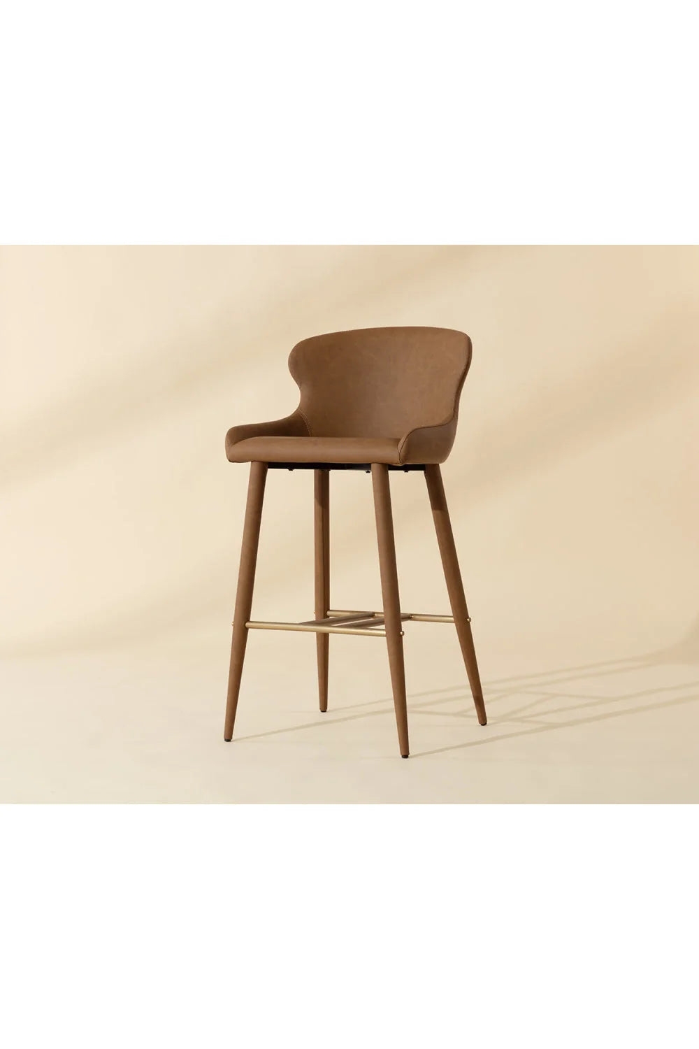 Luxury Upholstered Modern Leather Bar Stool European Style for Villa
