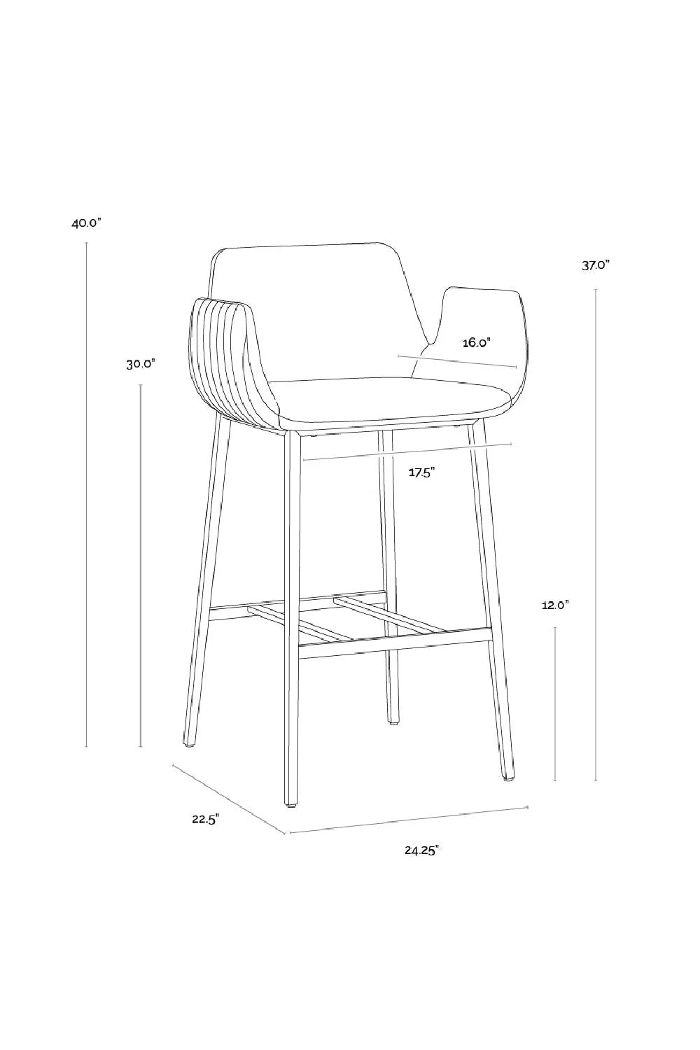 Luxury Upholstered Modern Leather Bar Stool European Style for Villa