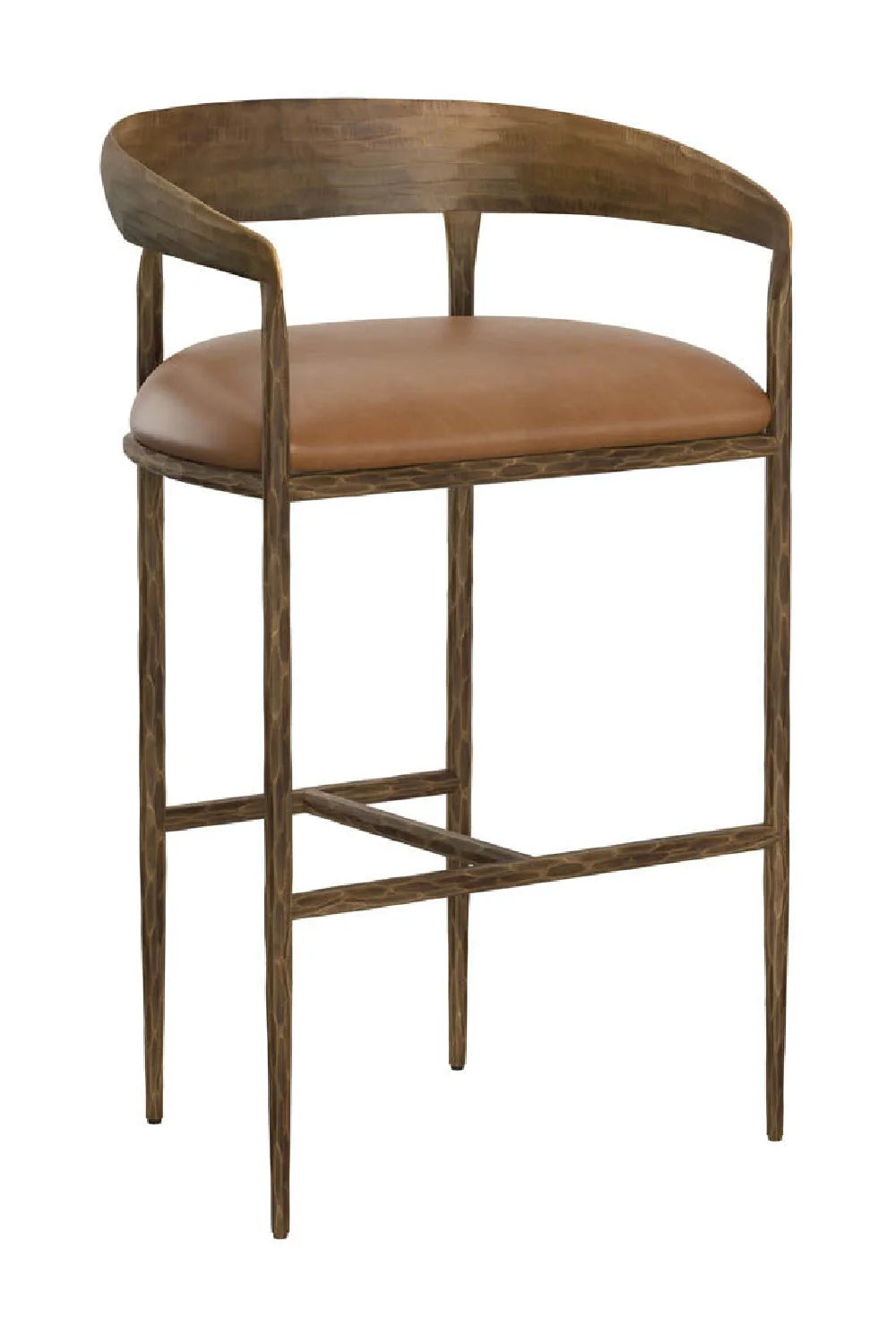 Luxury Upholstered Modern Leather Bar Stool European Style for Villa