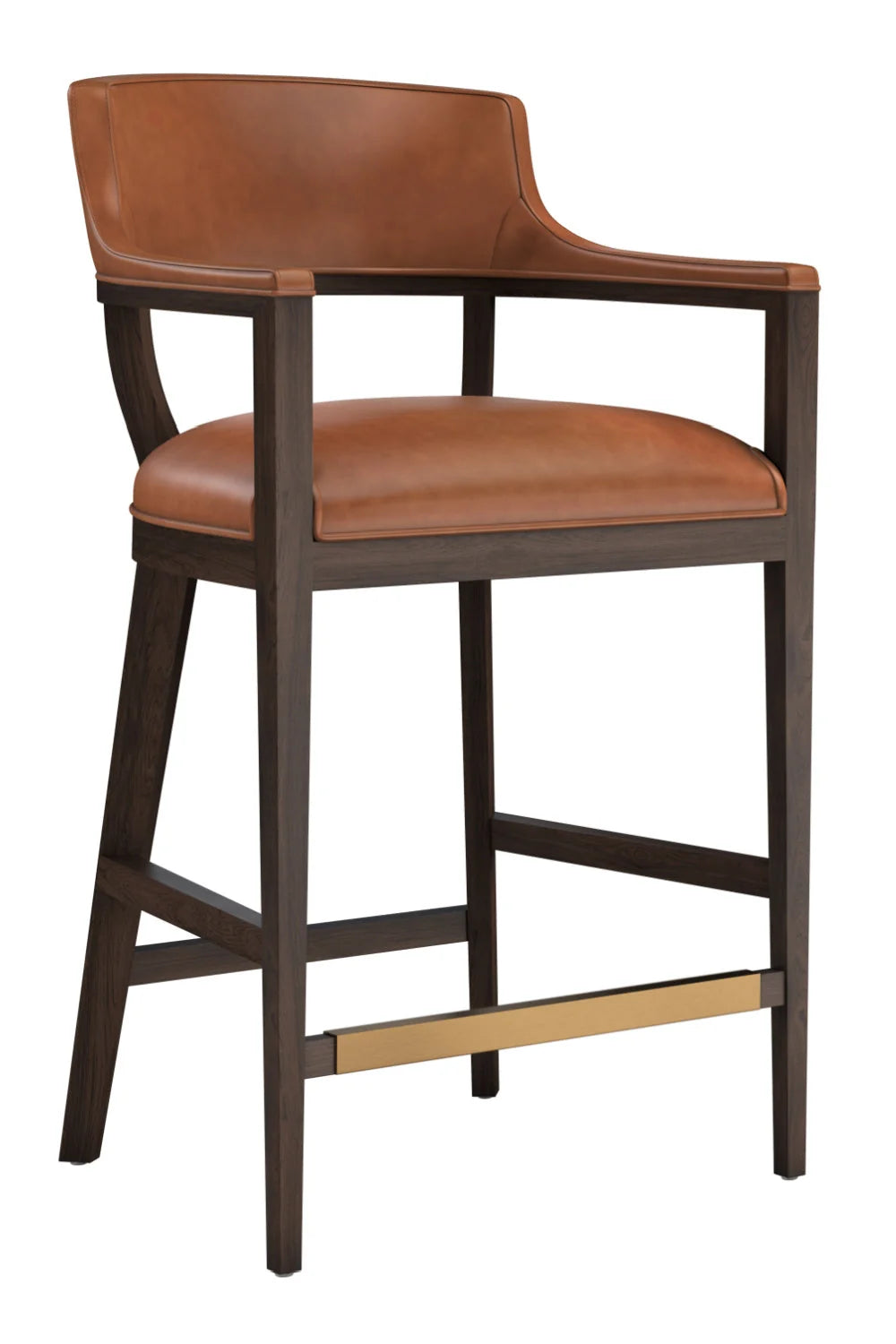 Luxury Upholstered Modern Leather Barstool European Style for Villa