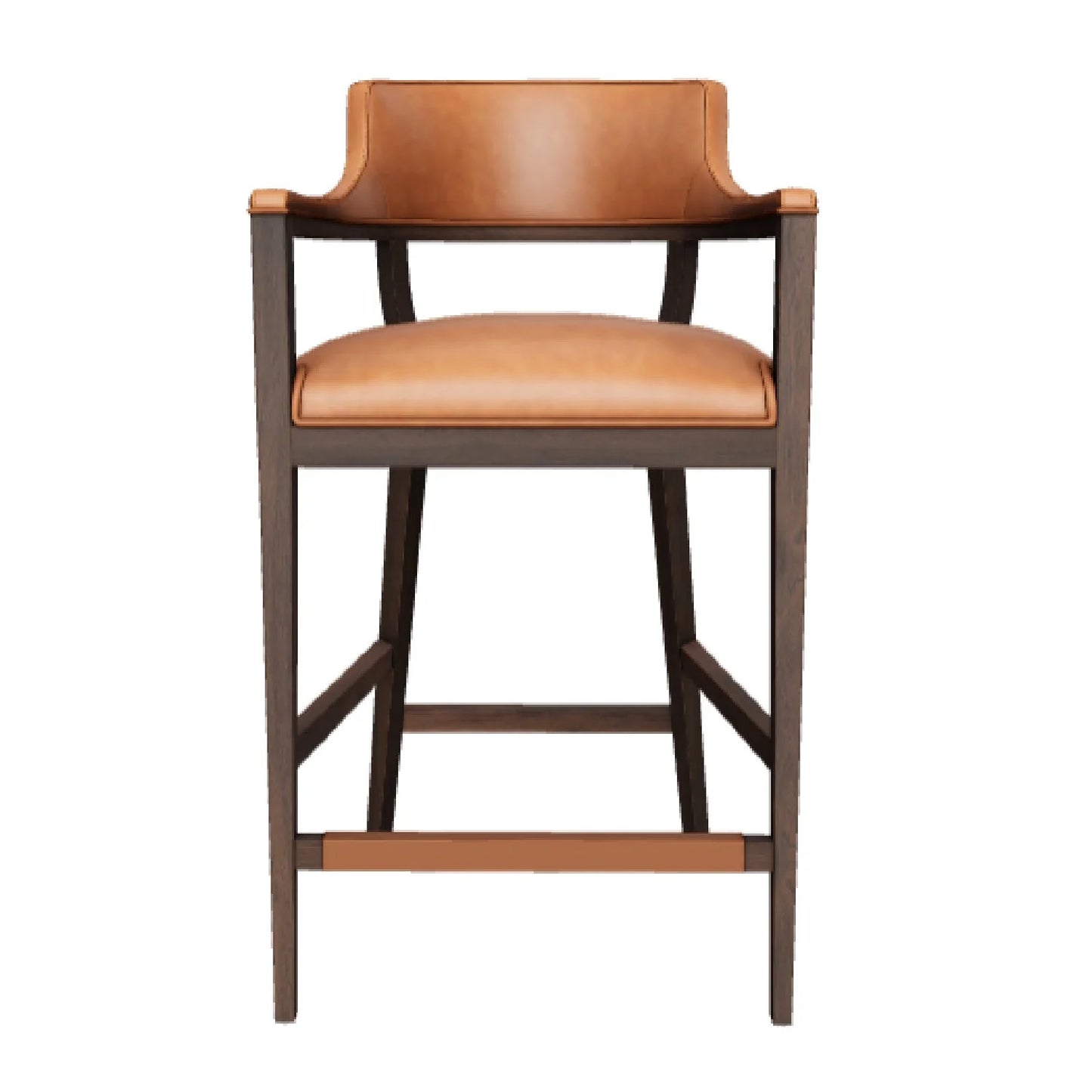 Luxury Upholstered Modern Leather Barstool European Style for Villa