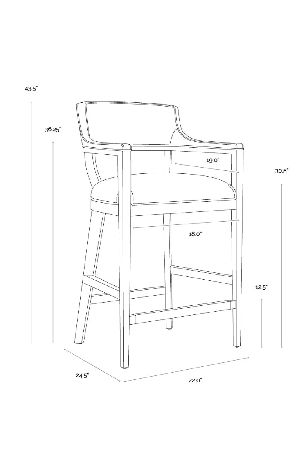 Luxury Upholstered Modern Leather Barstool European Style for Villa