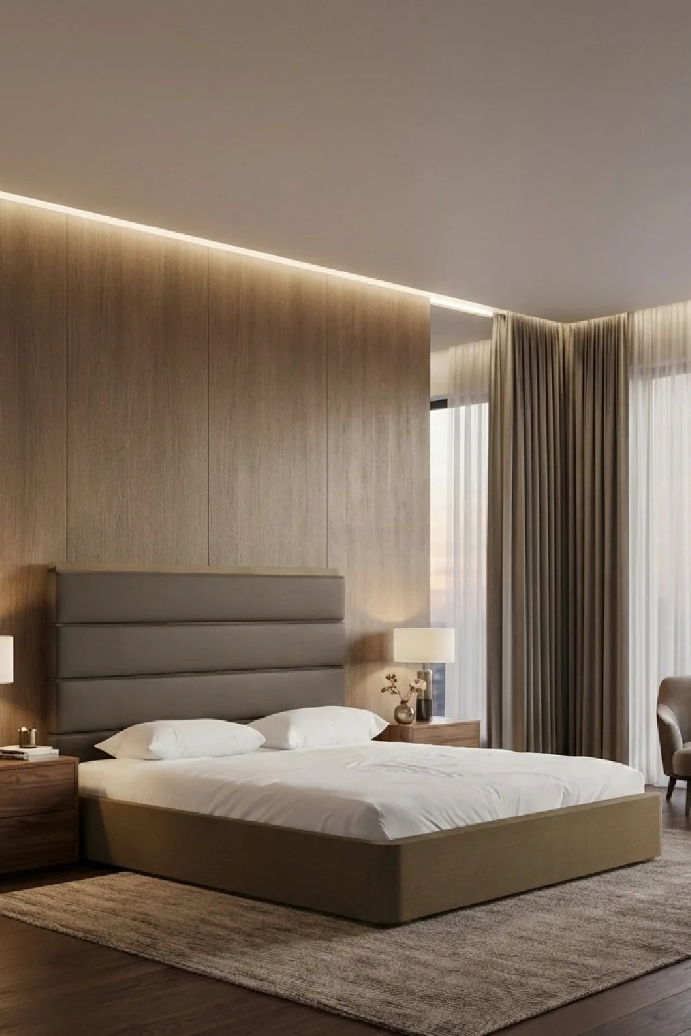 Luxury Upholstered Modern Leather Bed European Style for Villa