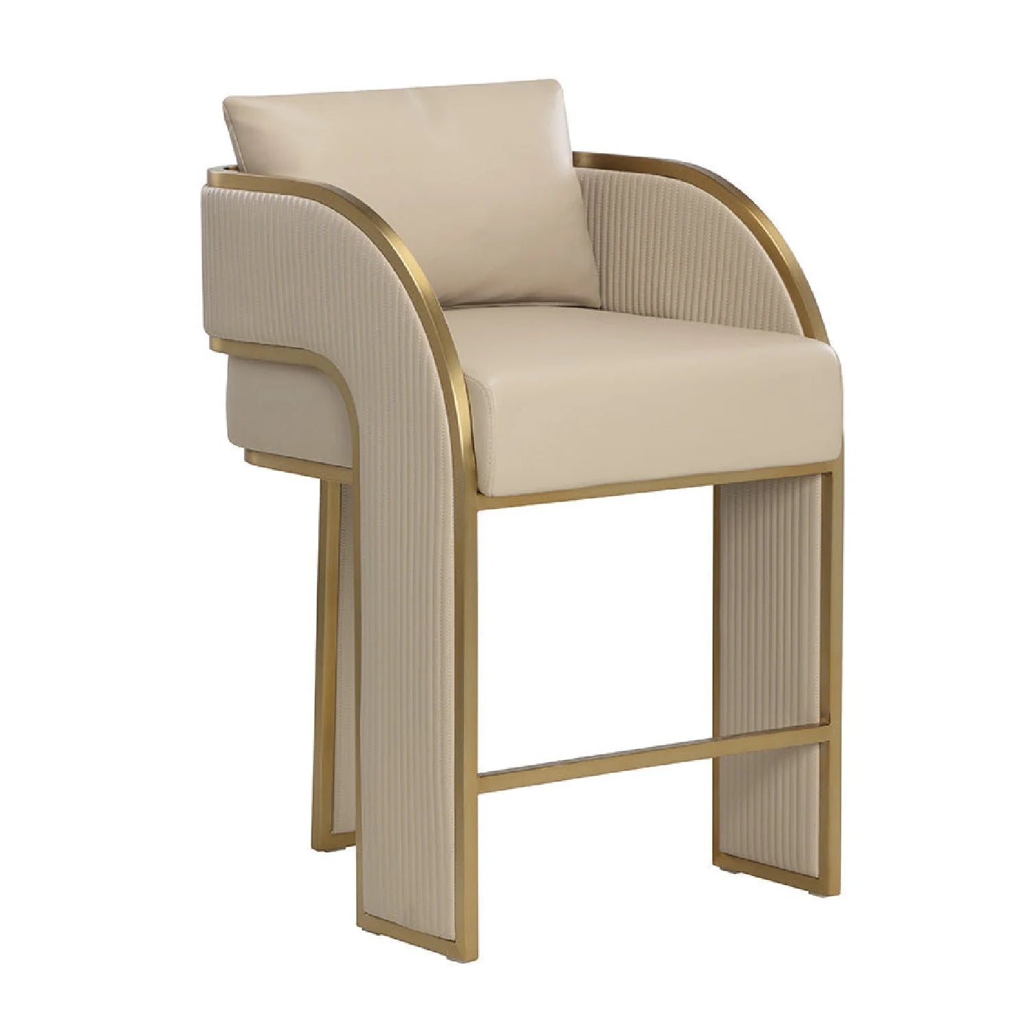 Luxury Upholstered Modern Leather Counter Stool European Style for Villa