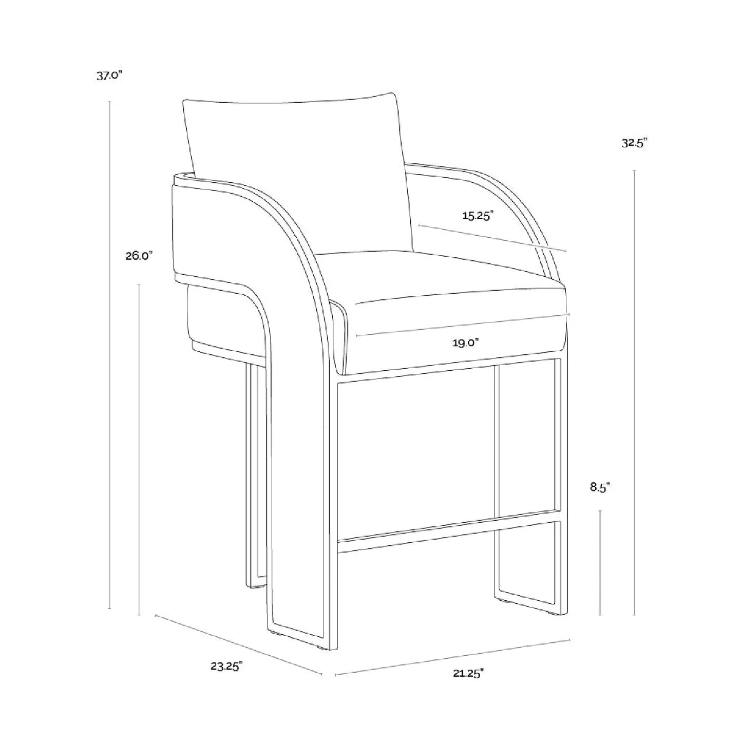 Luxury Upholstered Modern Leather Counter Stool European Style for Villa