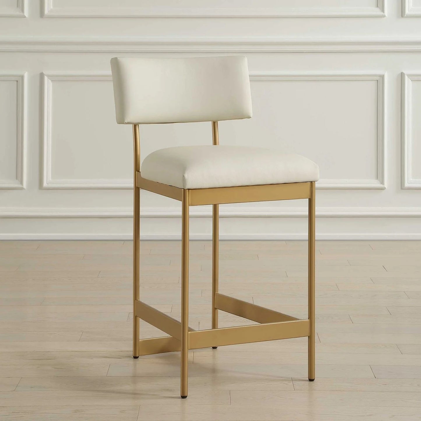 Luxury Upholstered Modern Leather Counter Stool European Style for Villa