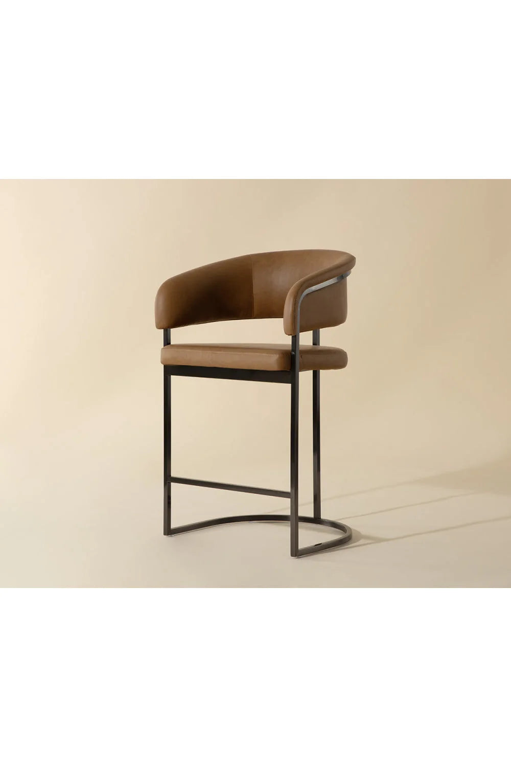 Luxury Upholstered Modern Leather Counter Stool European Style for Villa