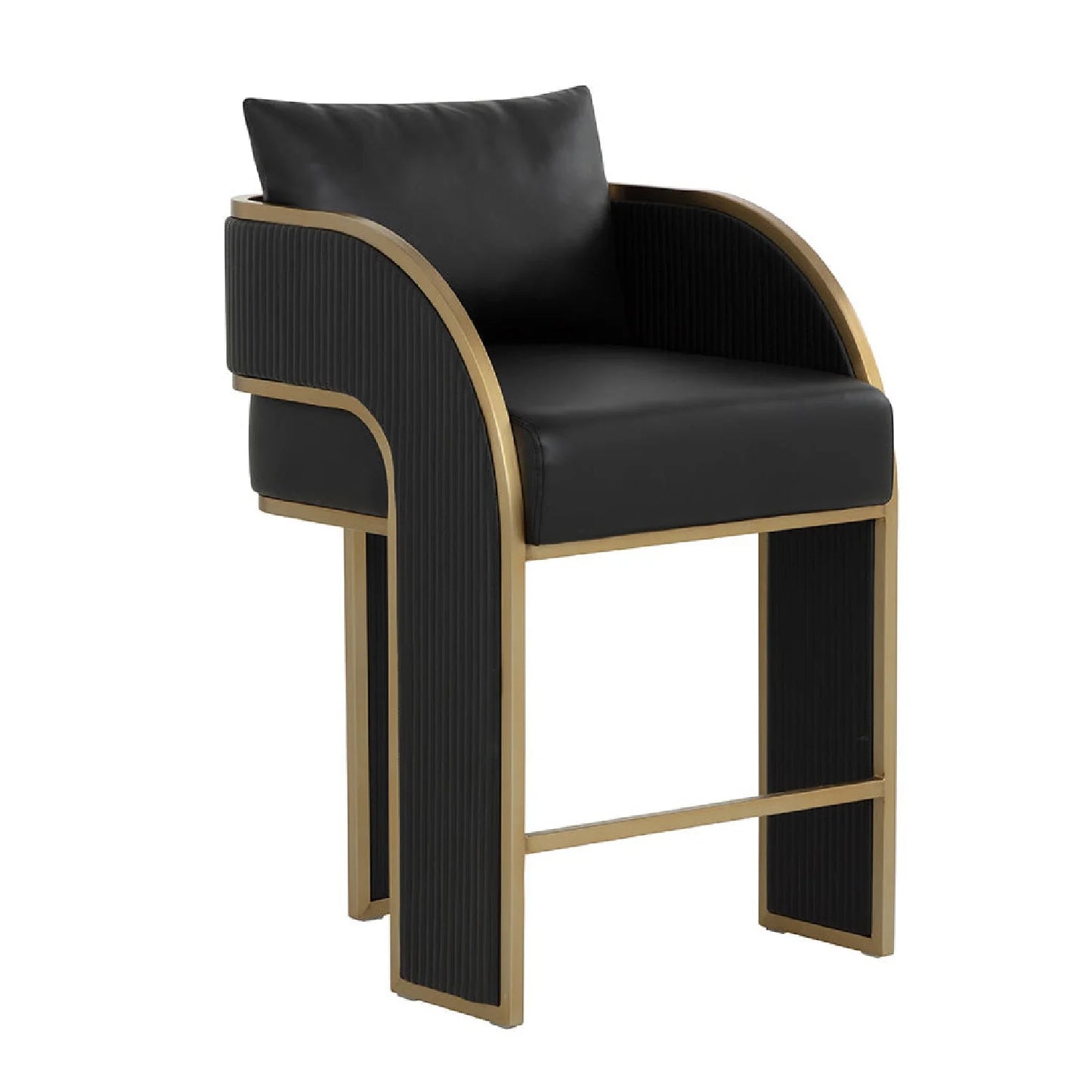 Luxury Upholstered Modern Leather Counter Stool European Style for Villa