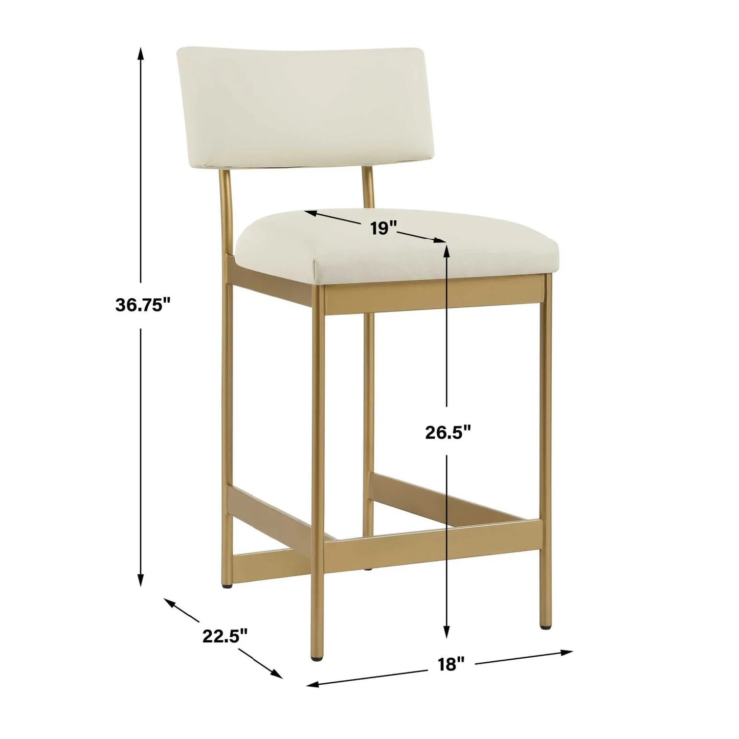 Luxury Upholstered Modern Leather Counter Stool European Style for Villa