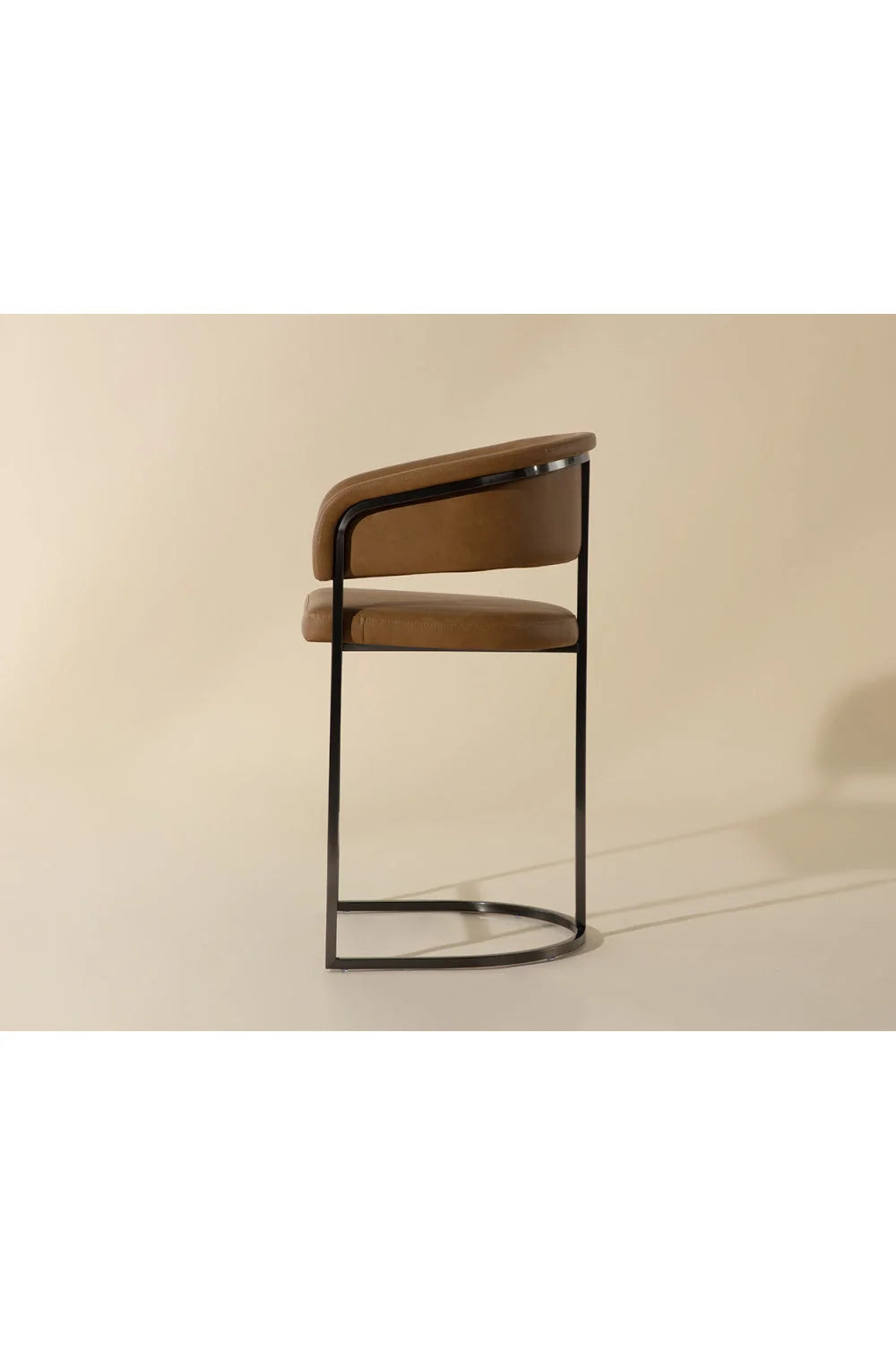 Luxury Upholstered Modern Leather Counter Stool European Style for Villa