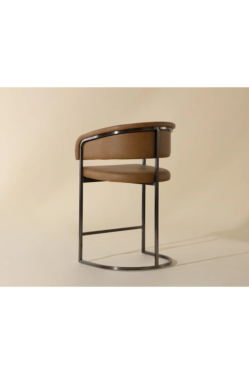 Luxury Upholstered Modern Leather Counter Stool European Style for Villa