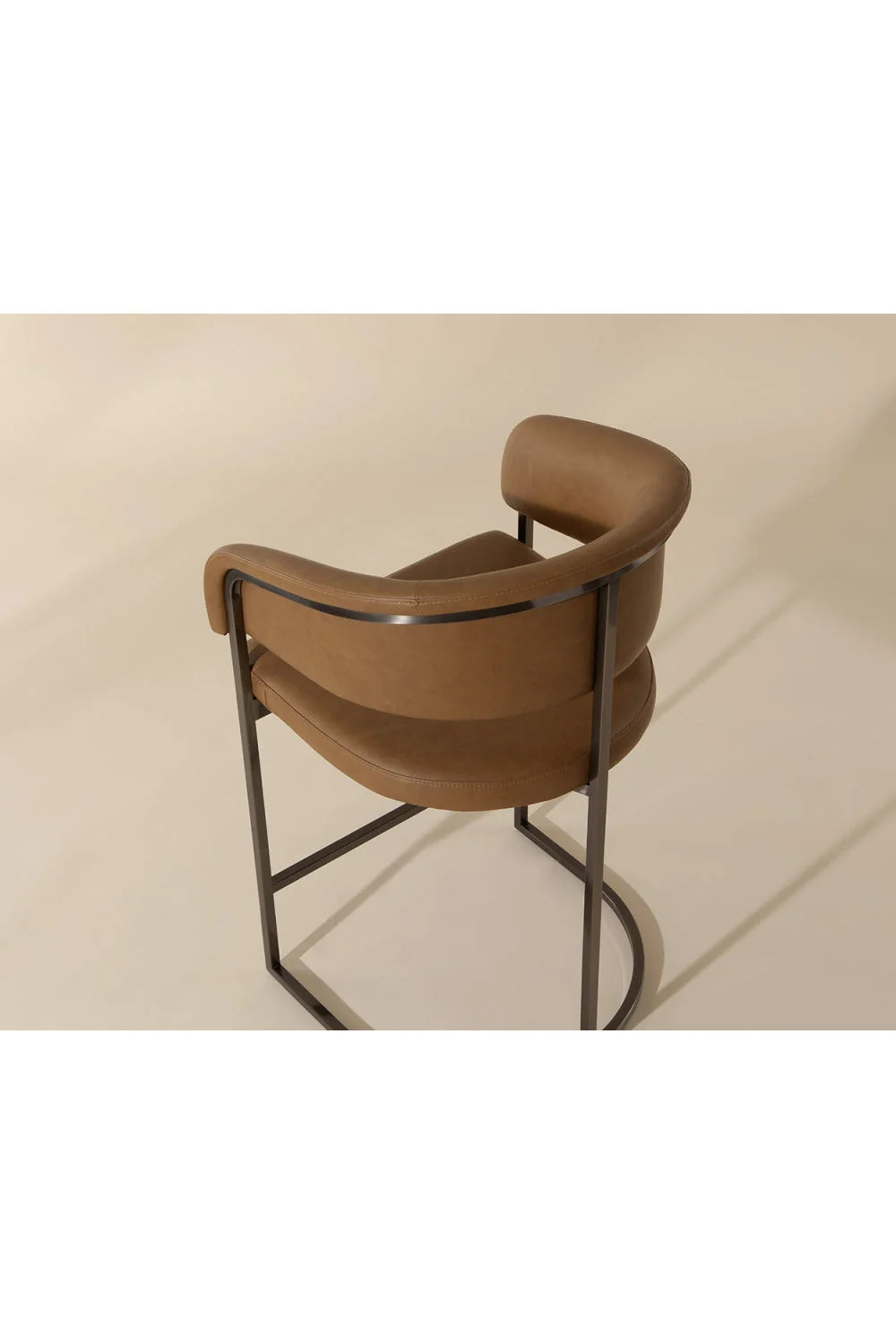 Luxury Upholstered Modern Leather Counter Stool European Style for Villa