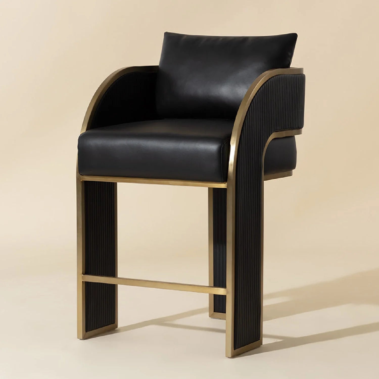 Luxury Upholstered Modern Leather Counter Stool European Style for Villa