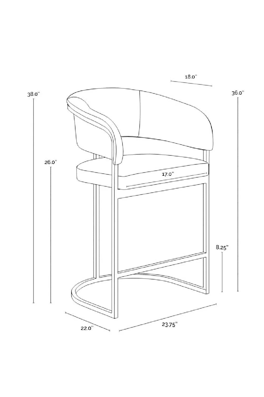 Luxury Upholstered Modern Leather Counter Stool European Style for Villa