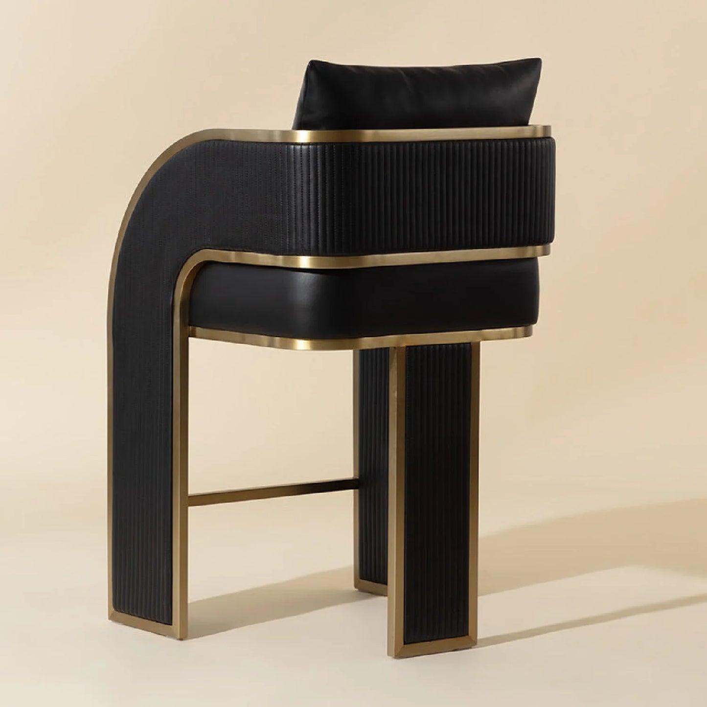 Luxury Upholstered Modern Leather Counter Stool European Style for Villa