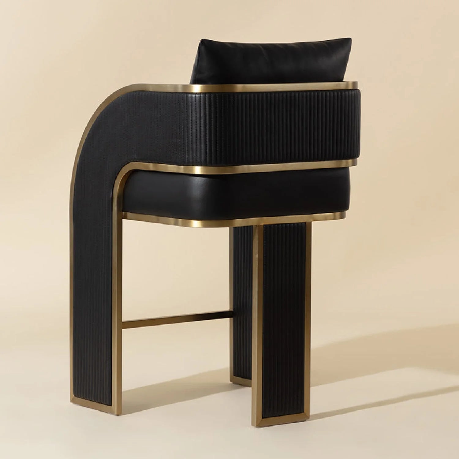 Luxury Upholstered Modern Leather Counter Stool European Style for Villa
