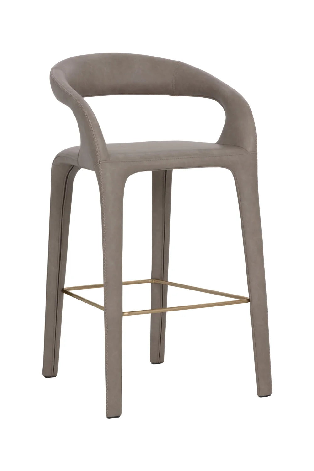 Luxury Upholstered Modern Leather Counter Stool European Style for Villa