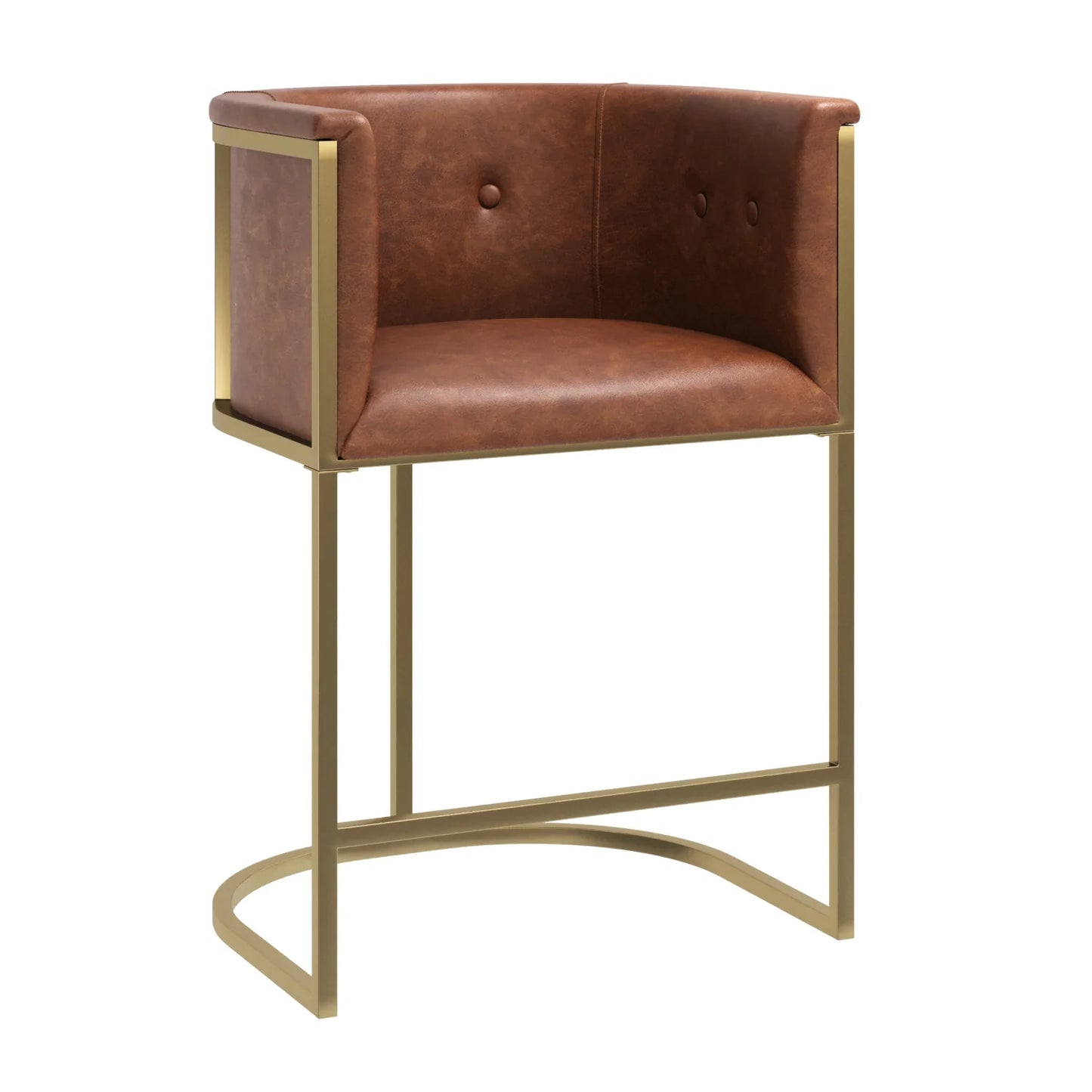 Luxury Upholstered Modern Leather Counter Stool European Style for Villa