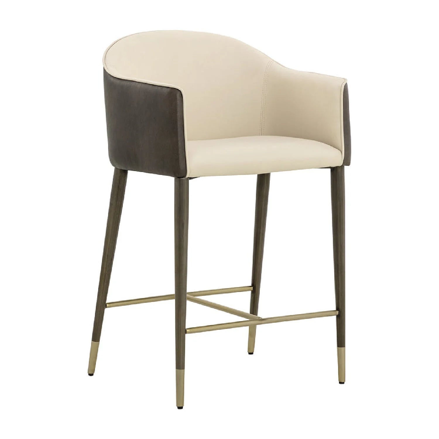 Luxury Upholstered Modern Leather Counter Stool European Style for Villa