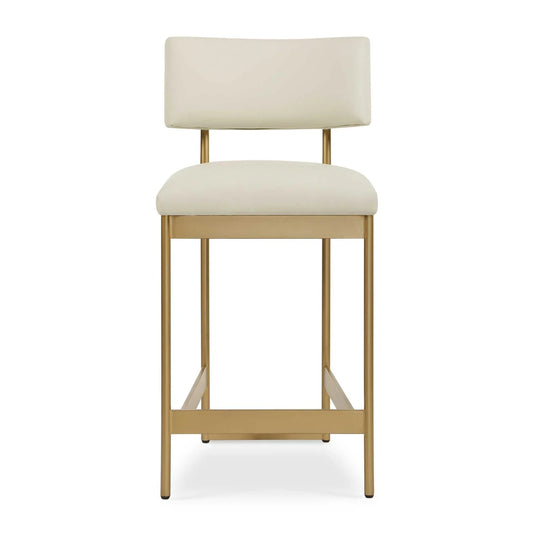 Luxury Upholstered Modern Leather Counter Stool European Style for Villa
