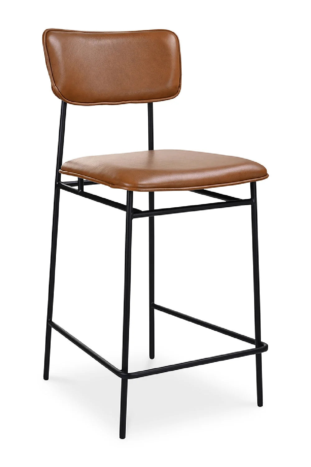 Luxury Upholstered Modern Leather Counter Stool European Style for Villa