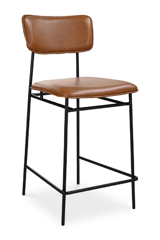 Luxury Upholstered Modern Leather Counter Stool European Style for Villa